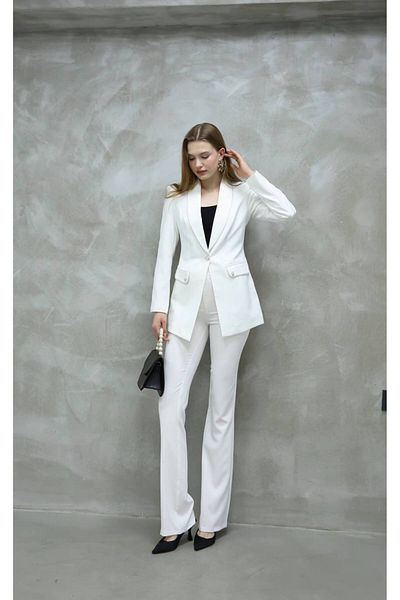 STMT BUTİK Elegant Detailed Stone Trimmed Blazer Suit