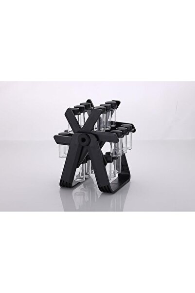 NEOFLAM ,spice rack Set 18 Glass Jar ,Ferris Wheel Rotating stand,Plastic,Black