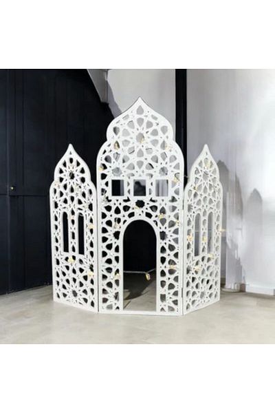 Generica Foldable prayer corner, white color, height 80 cm