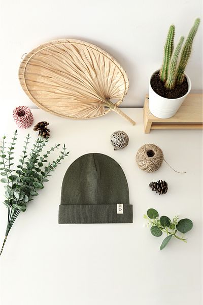 Doğan Collection Ribbed Khaki Kids Beret - Folded