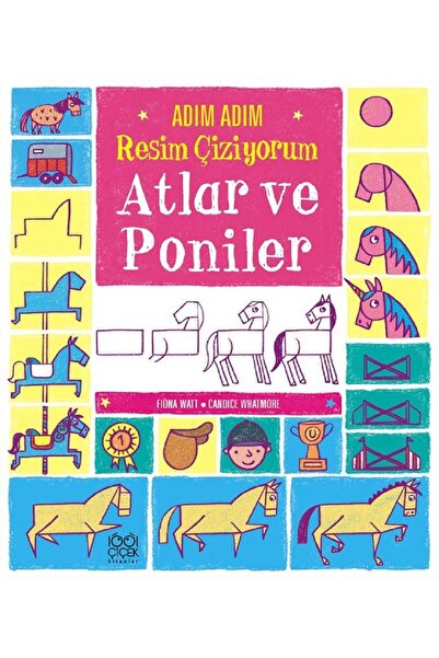 1001 Çiçek Kitaplar أنا أرسم خطوة بخطوة: الخيول والخيول