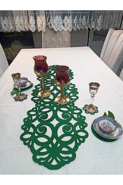 SEHARA KADİFE RUNNER/100X33CM/ARKASI SUNİ DERİ KAPLI/MASA RANIRI