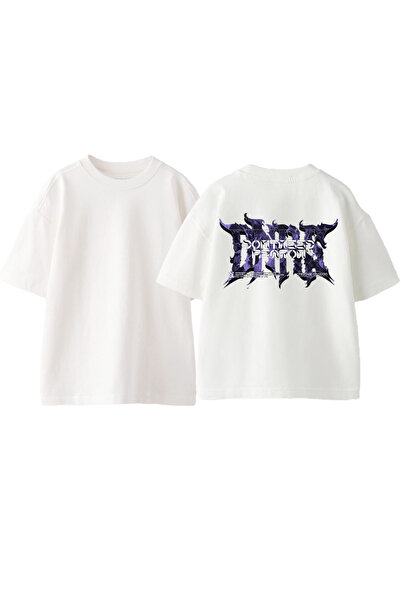 Anetos Tricou supradimensionat alb din bumbac cu imprimeu pe spate Don't Need...