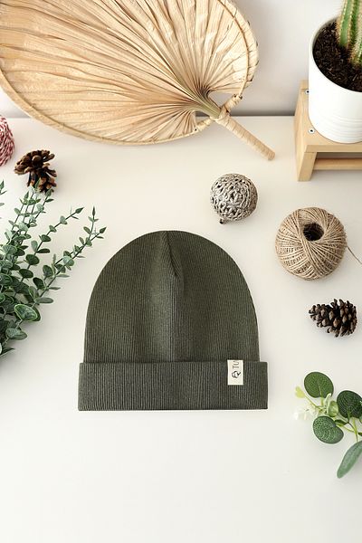 Doğan Collection Ribbed Khaki Kids Beret - Folded