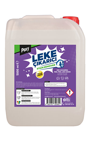 Poxy Sıvı Çamaşır Leke Çıkarıcı 5 Lt Konsantre Etkili Leke Çözücü Yemek, Yağ, Halı, Koltuk Lekeleri