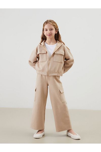 LC Waikiki Lcw Girl's Hooded Zippered Sweatshirt
