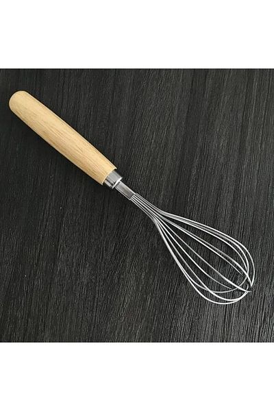 STOREMAX Mrttnca Home Wooden Handle Stainless Steel Whisk, Beater for Eggs, Buttermilk and Pastry