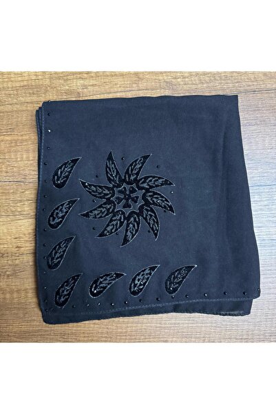 MrtYazma Tülbent Yazma Dikişli - Siyah