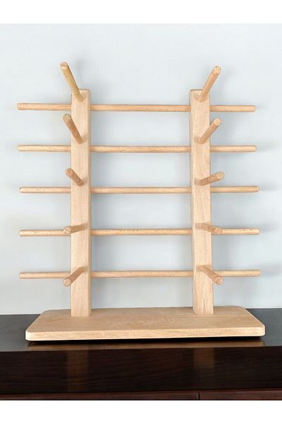 Dnz 10-Piece Wooden Glasses Stand - 2X5