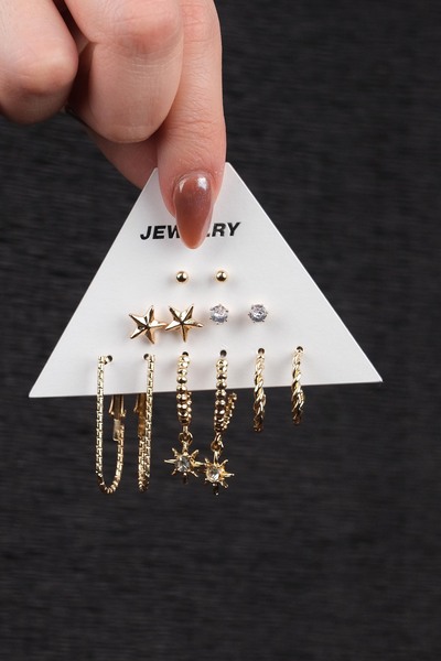 Jack Ferrero KADIN ÇOKLU KÜPE SETİ ALTIN KAPLAMA