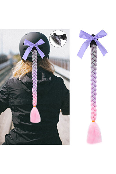 TAM TARZ Cască de motocicletă coadă de cal împletită argintie - ACM06S