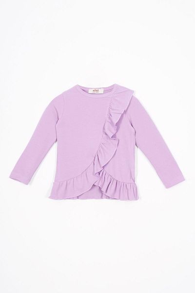 zepkids Ruffled Hem Flared Leg Lilac Color Girl's Suit