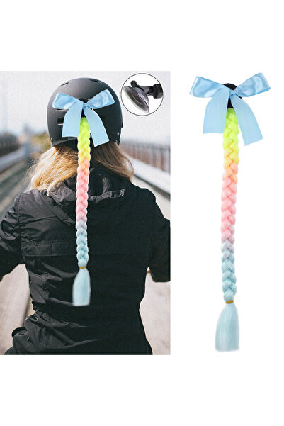 TAM TARZ Cască de motocicletă coadă de cal împletită argintie - ACM27S