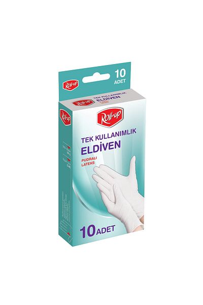 MATMEL Roll-Up Powdered Latex Gloves Set 10 Pieces
