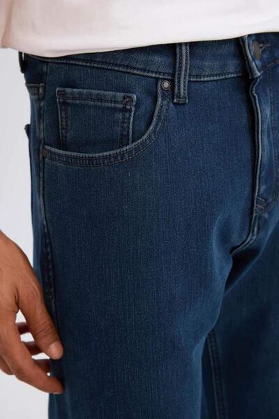 DeFacto Sergio Regular Fit Normal Kalıp Normal Bel Boru Paça Jean Pantolon D.BLUE