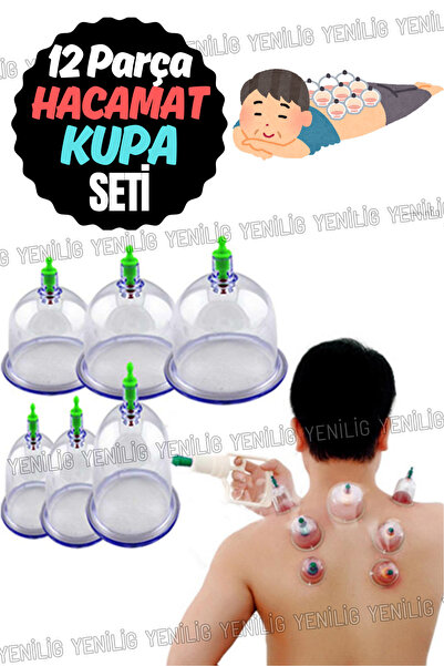 Yenilig 12 Parça Vakumlu Hacamat Seti – Bel Tutulması, ve Eklem Ağrılarında D...