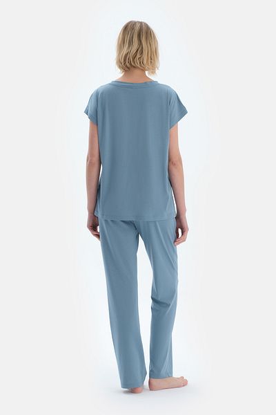 Dagi Set de pijamale cu mâneci joase, tricou de bază, pantaloni