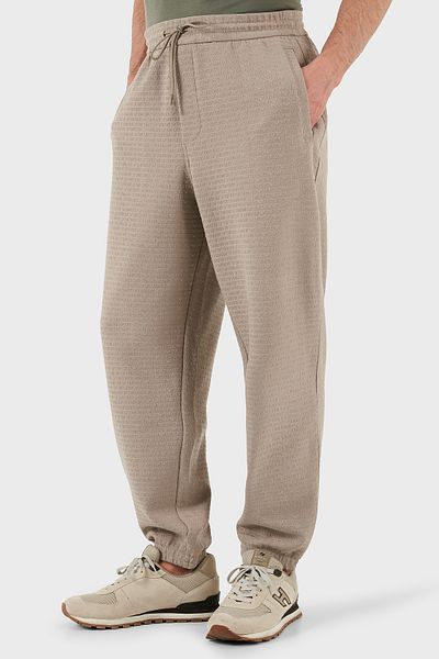 Emporio Armani Men's Jogger Pants - Jacquard, Stretch Cotton, High Waist Elastic Leg, Regular Fit Pant