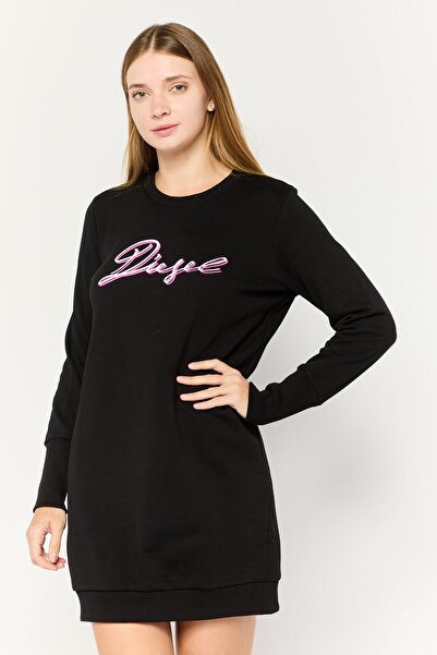 Diesel Women Graphic Print Sweater Dress, Black