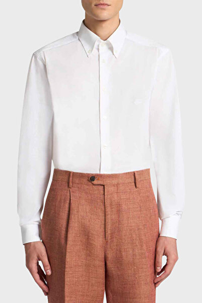 ETRO % 100 Pamuk Regular Fit Düğmeli Yaka Gömlek Erkek GÖMLEK MRIB0006 AV607 W0800