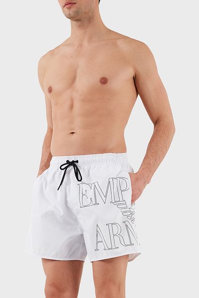 Emporio Armani Slim Fit Μαγιό Χαμηλής Μέσης Κοντό - Εκτύπωση Λογότυπου Ανδρικό Μαγιό Κοντό EM 000583   AF12326 U0002