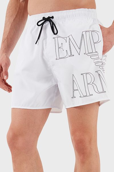 Emporio Armani Slim Fit Μαγιό Χαμηλής Μέσης Κοντό - Εκτύπωση Λογότυπου Ανδρικό Μαγιό Κοντό EM 000583   AF12326 U0002
