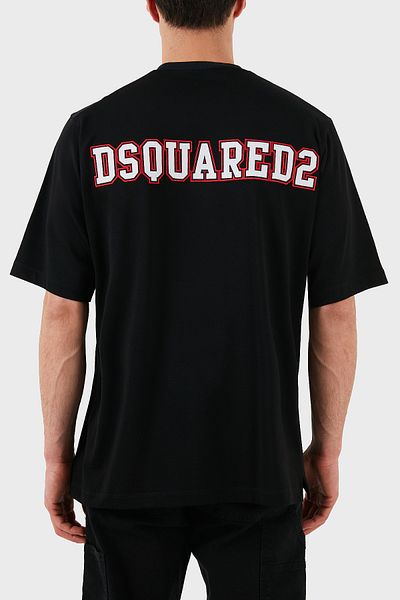 DSquared2 Reguler Fit Logo Printed Cotton Cycling T-Shirt Men's T-Shirt S74Gd1266 S21658 900