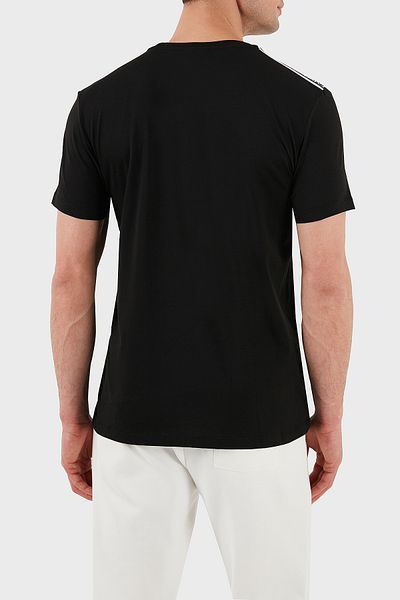 Emporio Armani Tricou pentru bărbați din bumbac elastic, cu decolteu rotund cu logo imprimat EM000574