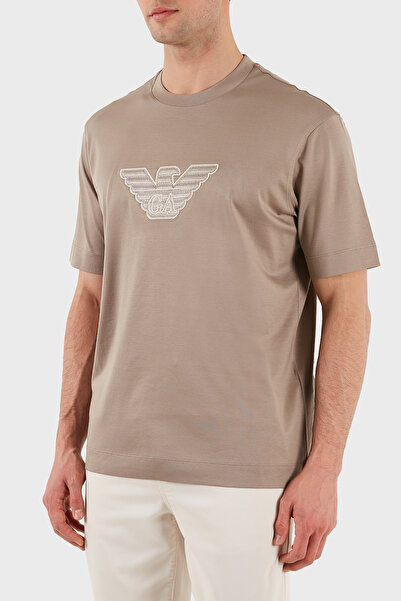 Emporio Armani Ανδρικό βαμβακερό μπλουζάκι με λαιμόκοψη - Κεντημένο με λογότυπο, κανονική εφαρμογή EM001033 AF1001