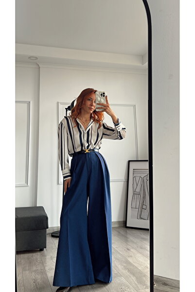 bonnline Pleat Detail Wide Leg Palazzo Trousers