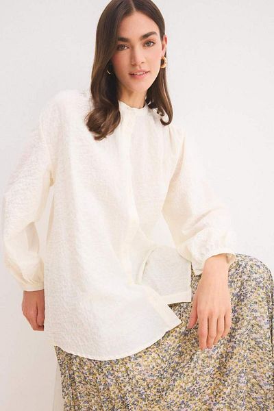 DeFacto New Season Relax Fit Seersucker Textured Long Sleeve Hijab Shirt Tunic