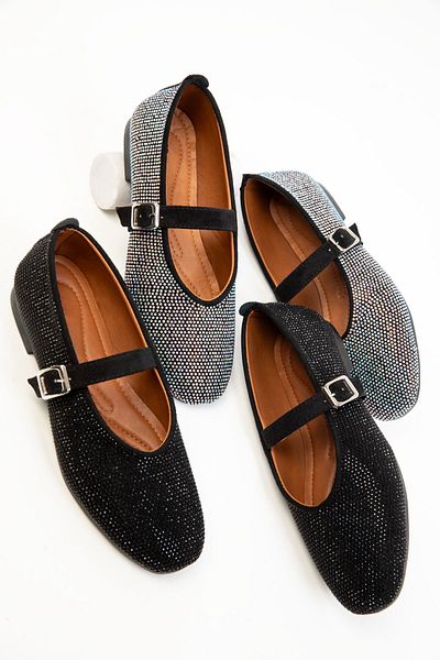 SOHO Black-Black Women's Ballerinas 20316