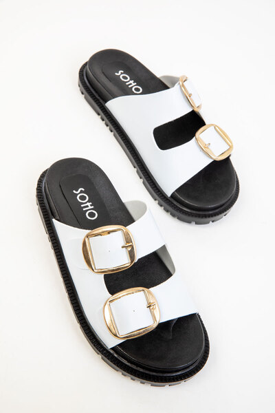 SOHO Papuci de damă alb-negru 19322