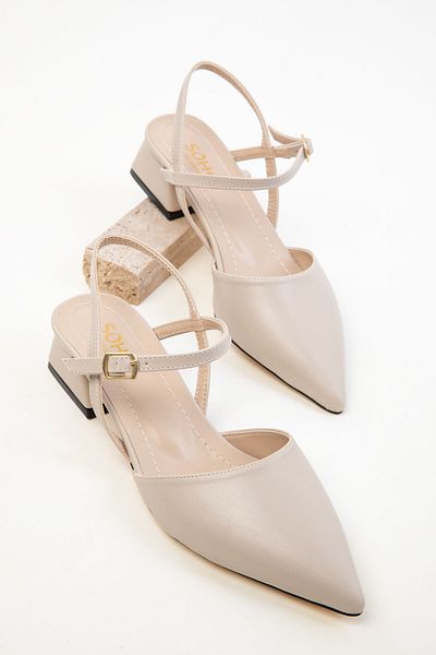SOHO Beige klassische Damenschuhe mit Absatz 19064