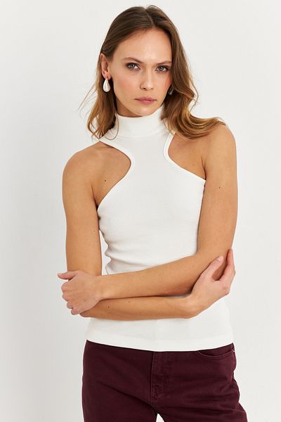 Cool & Sexy Weiße Camisole-Bluse mit Neckholder für Damen EY1454