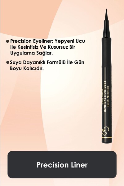 Golden Rose Precision Liner 01 - قلم تحديد العيون الأسود المكثف - 8691190068523