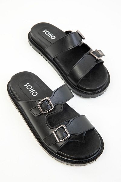 SOHO Schwarzer Damen-Slipper 19193