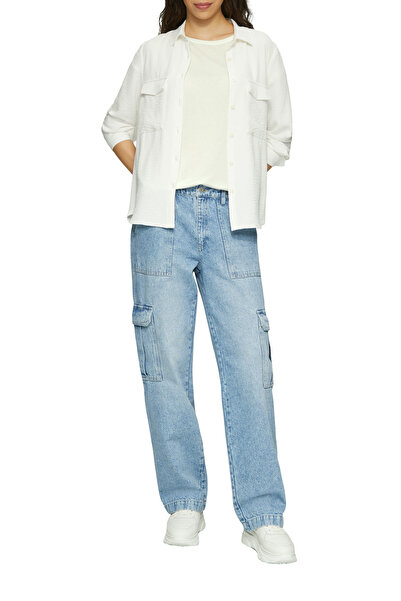 QS by s.Oliver Bő szabású póló felhajtható ujjú szegéllyel