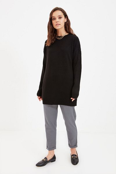 Trendyol Modest Pulover Negru Tricotaj TCTAW22AK0009