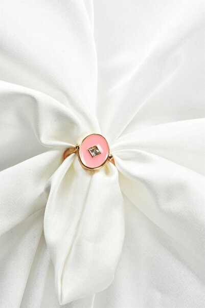 Fox Shoes Pembe Mineli Altın Yüzük Ka041050