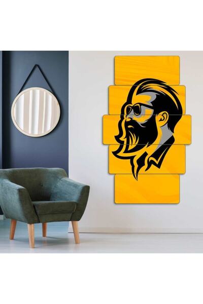 EVLOYA Sarıyla Gelen Tarz - 5 Parçalı Berber Tablo
