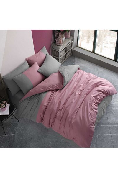 Hobby Poplin Duvet Cover Set Double Diamond Dried Rose