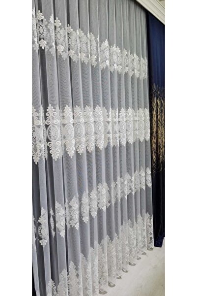 ISSA PERDE Taç Issa Tül Perde Brode Nakışlı Orta Pile 1 / 2,5