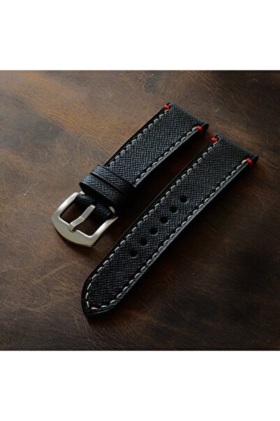 Ventum كرافت 18 ملم حبل جلد أسود مصنوع يدويًا بخياطة كاملة