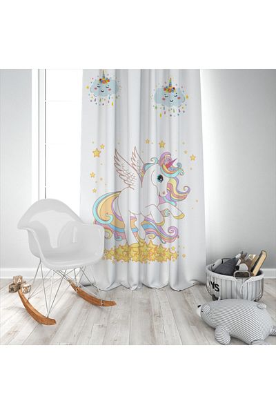 Evperest Unicorn Model Background Curtain Cheerful