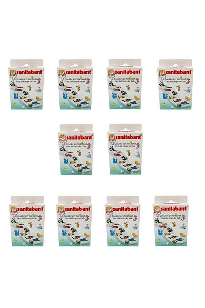 Sanitabant ربطات عنق للأطفال 20 قطعة 10 علب (200 قطعة)
