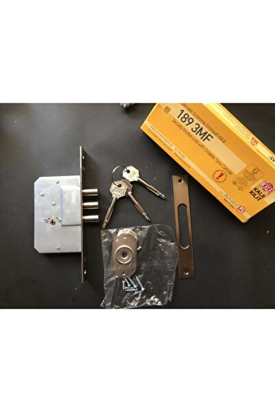 KALE 189 3mf Çelik Kapı Için 3 Milli Emniyet Kilit Sürgü 3 Anahtarlı