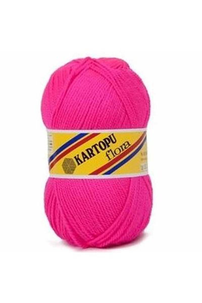 Kartopu Pink Flora Booties Knitting Yarn