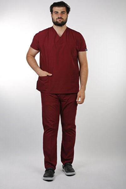 EMIR Erkek Bordo Terikoton Cerrahi Forma Takım