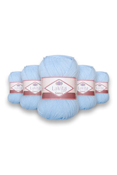 LaVita Yarn Gonca El Örgü Ipligi 5-пакетна нитка Taka Yarn (5019-СЕРИН БЛАКИТНИЙ)